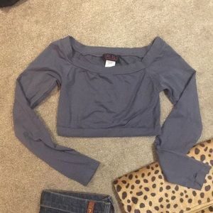 Grey crop top long sleeve - one size fits most